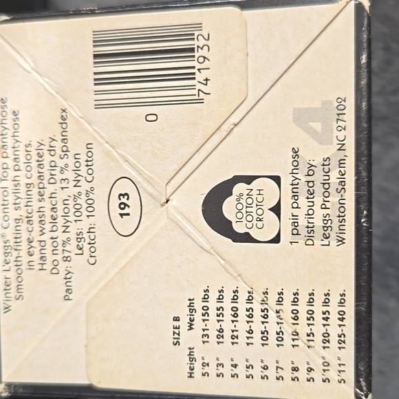 Vintage Winter Legs Black Control Top Pantyhose - Picture 6 of 6